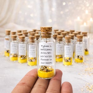 Botellas de recuerdo en memoria de papá, recuerdos para celebrar la vida, recuerdos funerarios para invitados, regalo de recuerdo personalizado