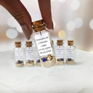 Custom Funeral Favors Celebratıon Of Life Personalized Message In a Bottle In Memory Of Mom Bulk Favors For Guests Forget Me Not Favors