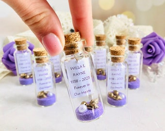 Memorial gifts of The Loss of a Loved One, Personalized Funeral Favors, Custom Celebration Of Life Favors, Message Bottle for Guests In Bulk