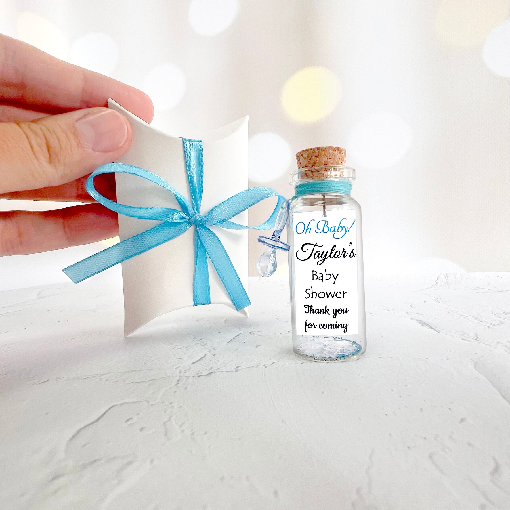 Baby Shower Party Favors, Thank You Gifts for Baby Girl or Boy Shower,  Custom Save the Date for Kids, Pink \u0026 Blue Cute Message in a Bottle - Etsy, image size:1773x1773