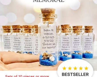 Personalized Funeral Favors - Custom Celebration Of Life Favors - Forget Me Not Favors - Keepsake For Guests In Bulk - Memorial Bottles