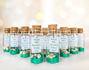 80th Birthday party favors, Thank you gifts for guests, Nautical souvenirs for adults, Cruise message in a bottle, Carnival keepsake