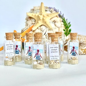 Celebration Of Life Favors, Funeral Gifts For Guests, Personalized Memorial Gift in Bulk, Remembrance Message in a Bottle with Photo