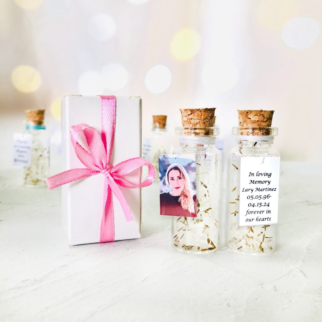 Funeral Favors With Photo for Loss of Sister With Dandelion