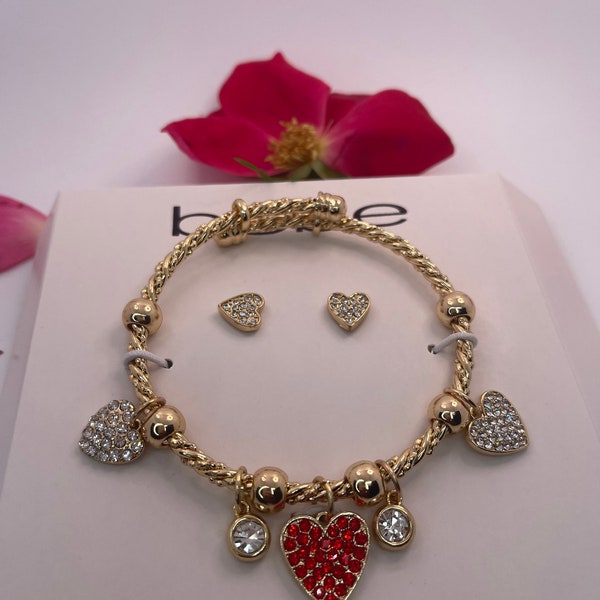 Juicy couture heart pendant bracelet gift for mom 7 inches in length energy crystal bracelet Mother jewelry set LGBTQ gift Love jewelry