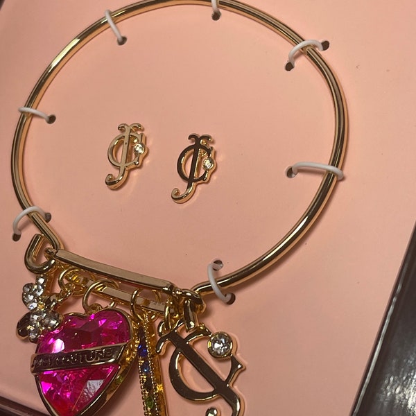 Cadeau de bracelet pendentif coeur Juicy Couture pour maman 7 pouces de longueur bracelet en cristal d'énergie