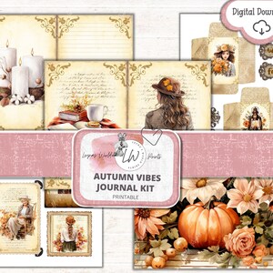 Autumn Vibes, Journal Kit, Junk Journal Supplies, Printable, Digital Download, LeynasWorldPrints, Scrapbooking, Ephemera, Paper Crafts