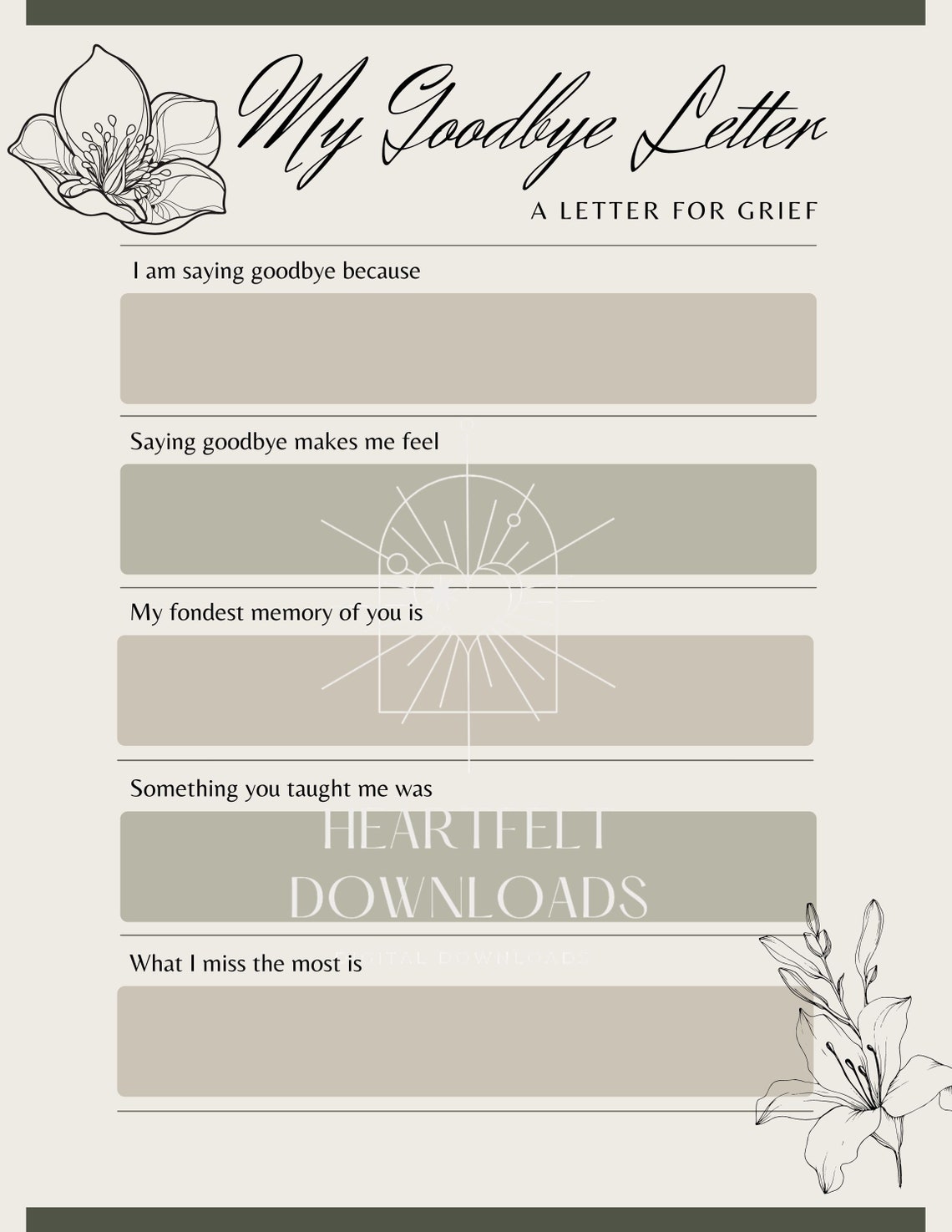 Guided Goodbye Letter for Grief Etsy Guided Goodbye Letter for Grief Etsy