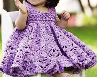 Baby Girls Sleeveless Lacy Summer Sun Dress  Long Full PDF Crochet Pattern DK ( 8 ply ) 16 - 20" digital Download