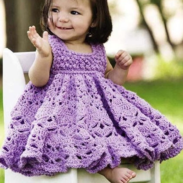 Baby Girls Sleeveless Lacy Summer Sun Dress  Long Full PDF Crochet Pattern DK ( 8 ply ) 16 - 20" digital Download