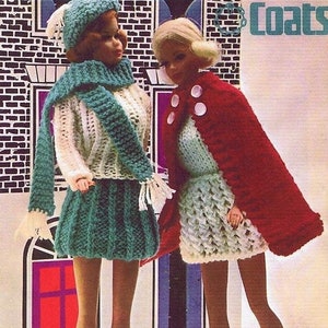 Vintage Knitting Pattern for 12 Inch Doll Clothes Cape and Skirt Outfit 4 Ply Wool Etsy