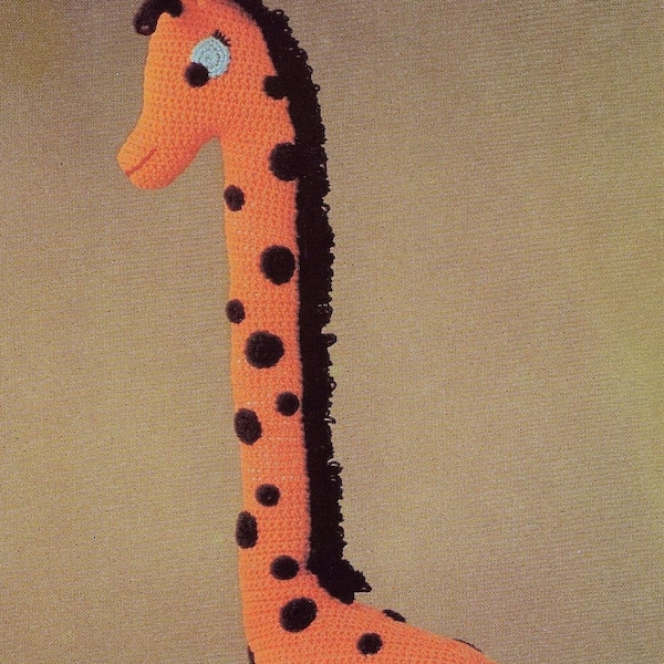 Large Soft Toy Giraffe Animal PDF Crochet Pattern Aran Worsted 10 ply Height 103cm 40 ins Vintage Download