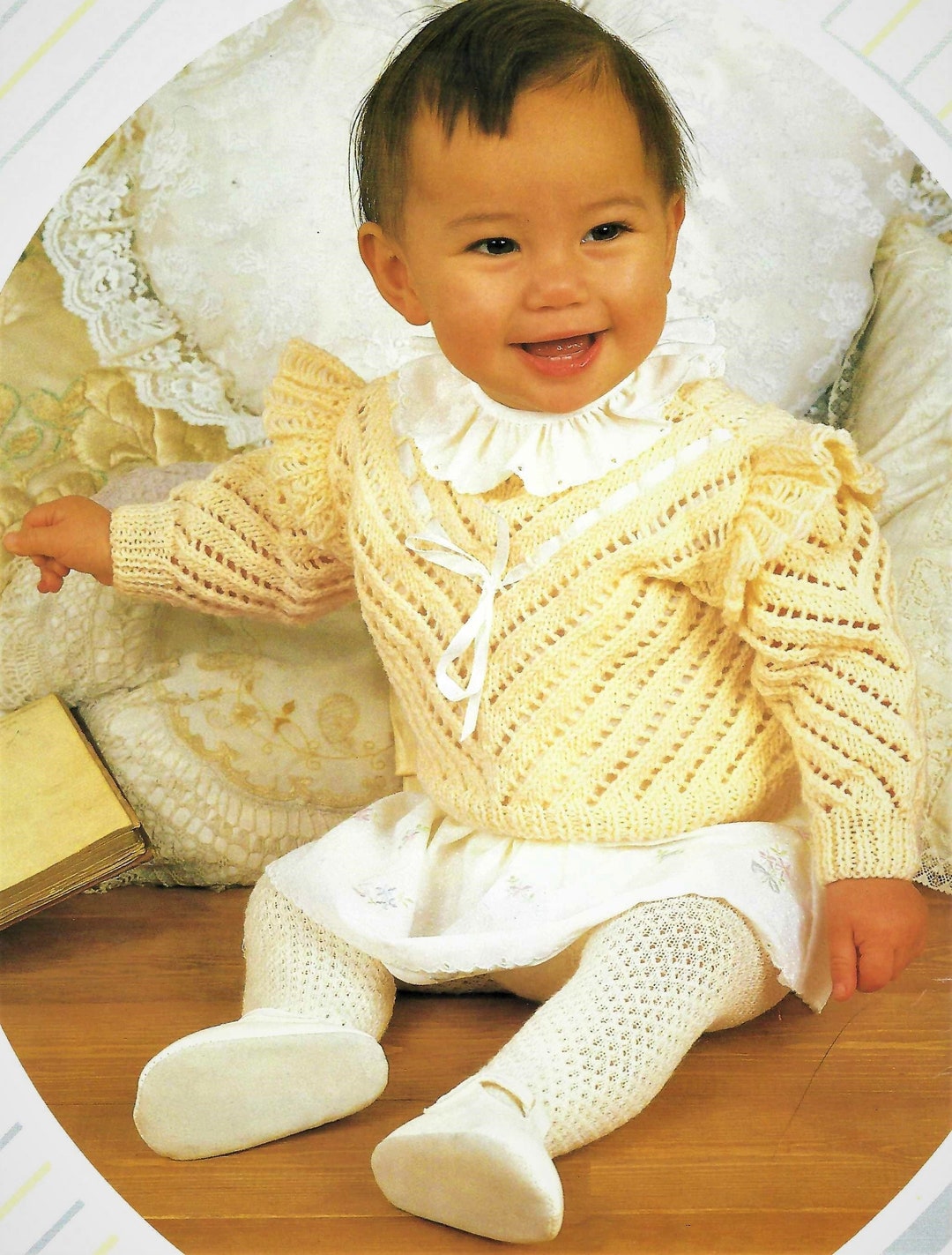 Toddler Girl Lace Solid Color Knitted Sweater