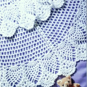 Circular Crochet Baby Shawl Blanket Lacy Edge PDF Pattern DK ( 8 ply ) Downloadable