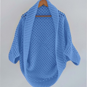 Crochet Pattern PDF Cocoon Granny Square Bolero Cardigan Jacket Age 7 - Adult Easy Design Plain Or Multi Colour 28 - 63&quot; Plus Sizes Download