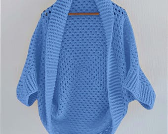 Crochet Pattern PDF Cocoon Granny Square Bolero Cardigan Jacket Age 7 - Adult Easy Design Plain Or Multi Colour 28 - 63" Plus Sizes Download