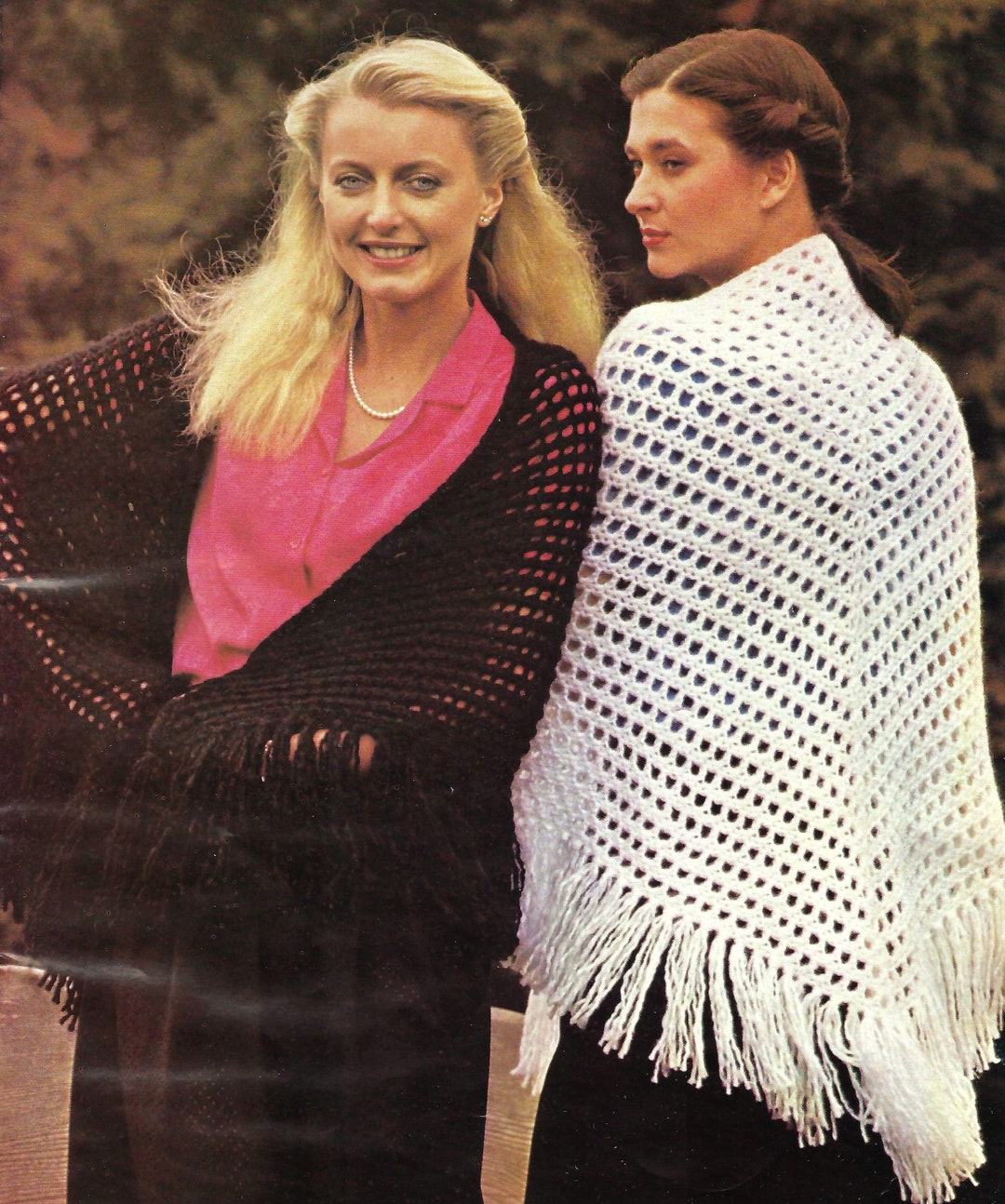 Ladies Easy Crochet Shawl 2 X Lace Designs Womens Fringed Wrap PDF ...