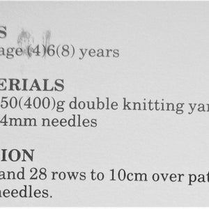 Boys Textured Sweater Jumper Collar Lumberjack Pullover Pockets PDF Knitting Pattern DK ( 8 ply ) 24 - 28" 4 - 8 yrs Vintage Download image 2