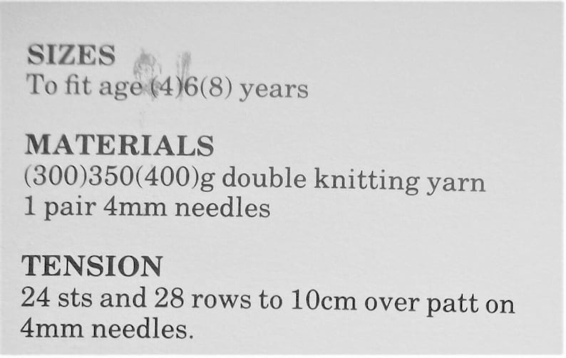Boys Textured Sweater Jumper Collar Lumberjack Pullover Pockets PDF Knitting Pattern DK ( 8 ply ) 24 - 28" 4 - 8 yrs Vintage Download image 2