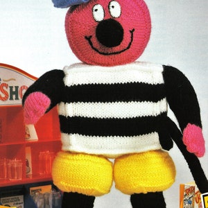 Baby Boys Girls Bertie Bassett Character Sweets Toy PDF Knititng Pattern DK ( 8 ply ) height 16"  41cm Vinatge Downlaod