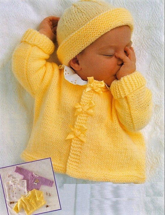 PDF Knitting Pattern Easy Baby Girls Cardigan Jacket Sweater Waistcoat DK 8 Ply 18 22 0 18 Mths Beginners Vintage Download Etsy Canada
