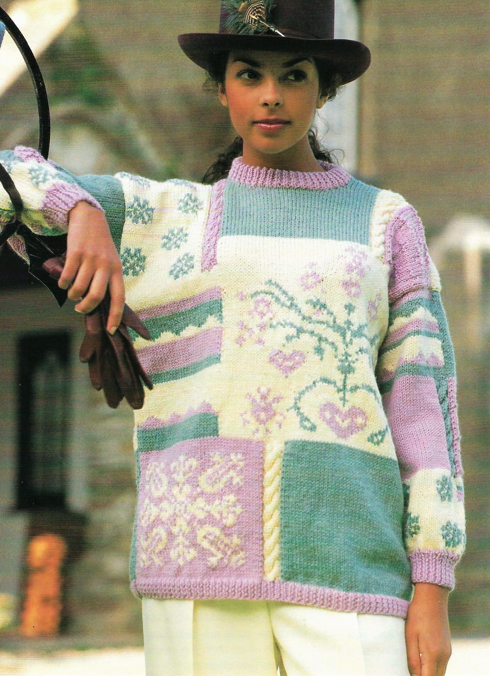 Cable Flower Sweater - Etsy