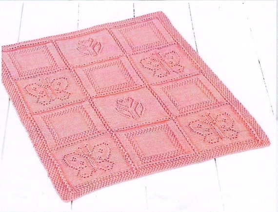 Knit Baby Eyelet Baby Blanket Baby Blanket With Butterfly And