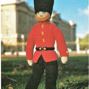 Welsh Guard Brave Soldier Doll Toy PDF Knitting Pattern DK 8 ply 49cm Vintage Boys Girls Digital Download