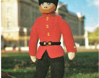 Welsh Guard Brave Soldier Doll Toy PDF Knitting Pattern DK 8 ply 49cm Vintage Boys Girls Digital Download