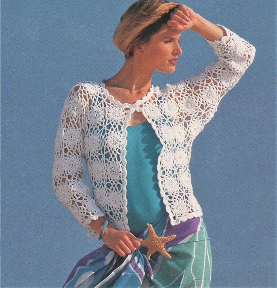 Openwork Crochet Flower Knitting Cardigan Openwork Crochet Flower Knitting Cardigan
