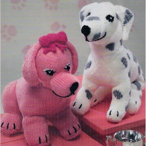 Puppy Dog Plush Toy PDF Knitting Pattern DK ( 8 ply ) Dalmation Pocket Character Fifi Spot Height 30 - 34cm Boys Girls Gift