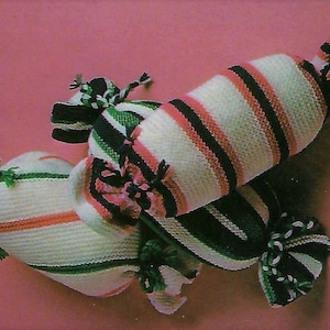 Sweet Toffee Shaped Cushions Pillow 3 Designs Easy PDF Knitting Pattern DK ( 8 ply  ) 50cm x 46cm Vintage Download Home decor