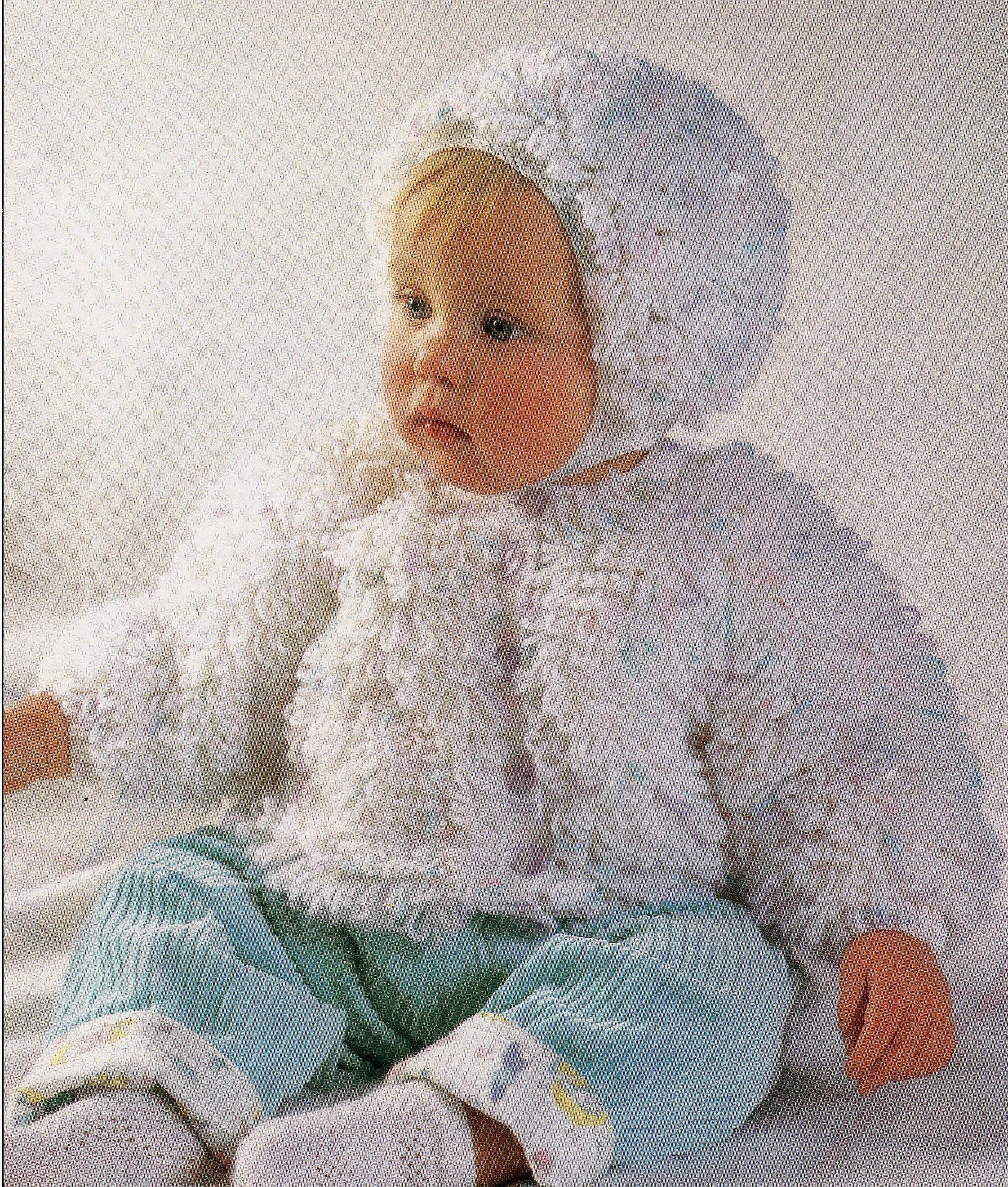 Loopy Jacket & Hat Baby Girls Boys PDF Knitting Pattern Cardigan Bonnet ...