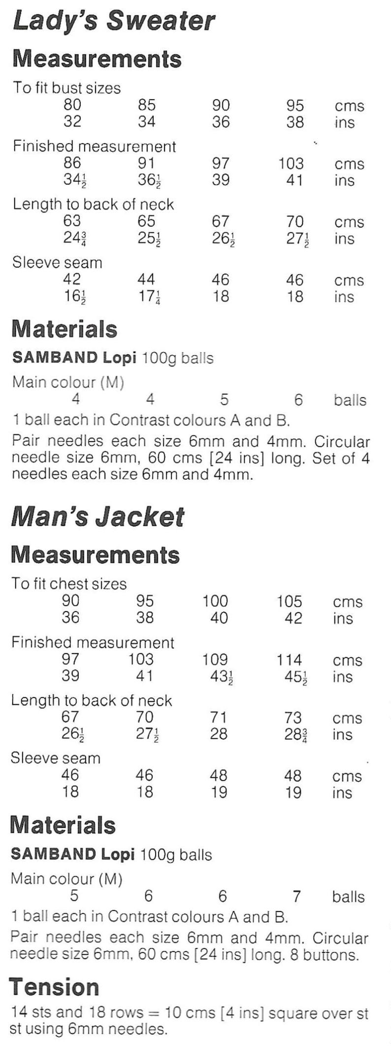 Samband Pattern Ladies Fair Isle Yoke Sweater Womens Icelandic Jumper Mens Matching ...