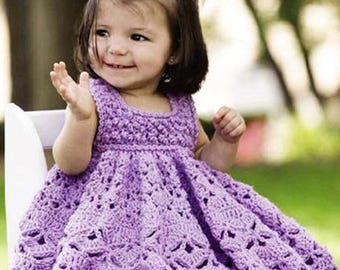 Baby Girls Sleeveless Lacy Summer Sun Dress  Long Full PDF Crochet Pattern DK ( 8 ply ) 16 - 20" digital Download