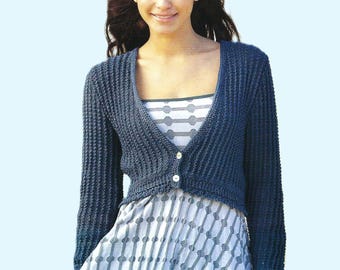 Womens V Neck Waistcoat Cardigan Lace Trim Ladies Jacket Vest PDF Knitting Pattern DK 8ply Girls Teens 26 - 46"  6 - Adult Vintage Download