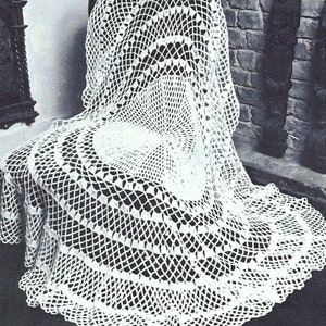 Circular Baby Shawl Crochet Pattern PDF Easy Lacy Blanket DK (8ply ) Boys Girls Newborn 50in diameter Vintage Download