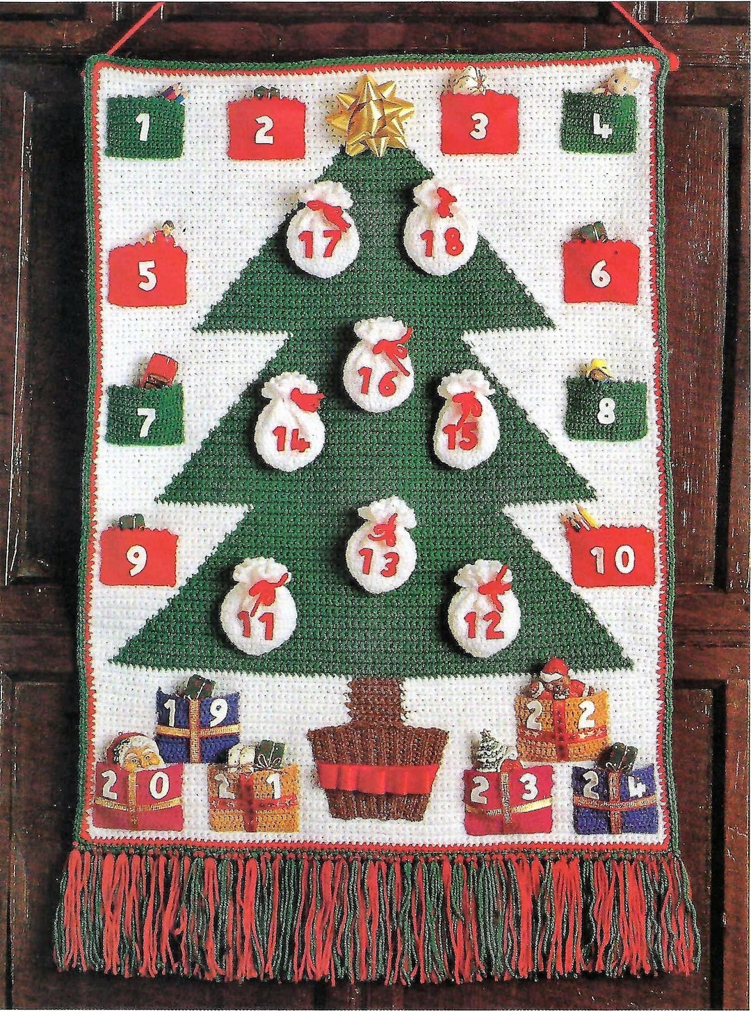 Crochet Pattern PDF Christmas Advent Calendar Decoration Tree With ...