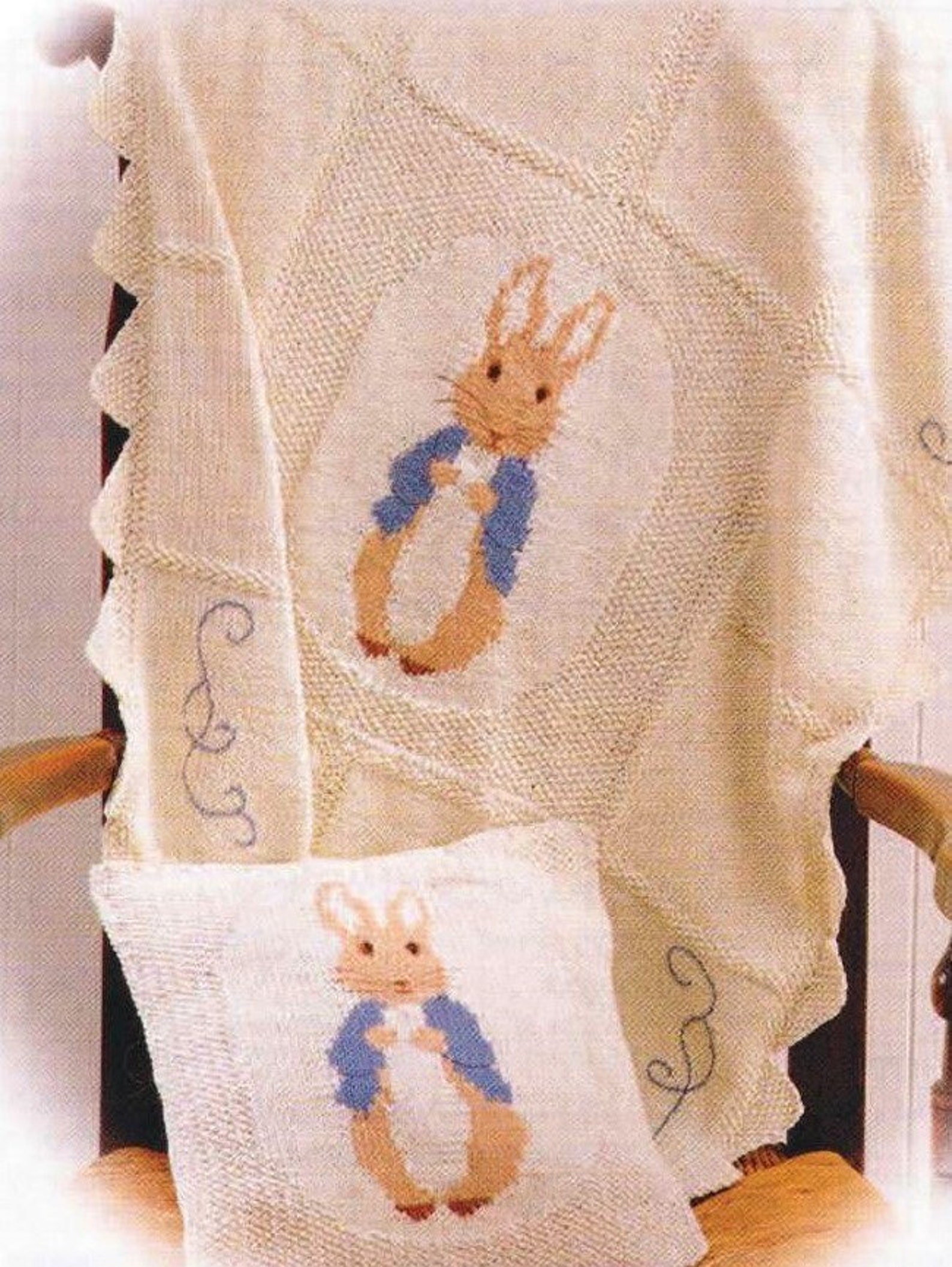 Peter Rabbit Intarsia Motif Blanket Shawl Cushion Pillow Cot Cover PDF ...