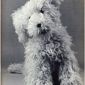 Shaggy Dog Long Hair Soft Toy PDF Knitting Pattern DK ( 8 ply )  65cm 25&quot; Vintage Boys Girls Digital Download