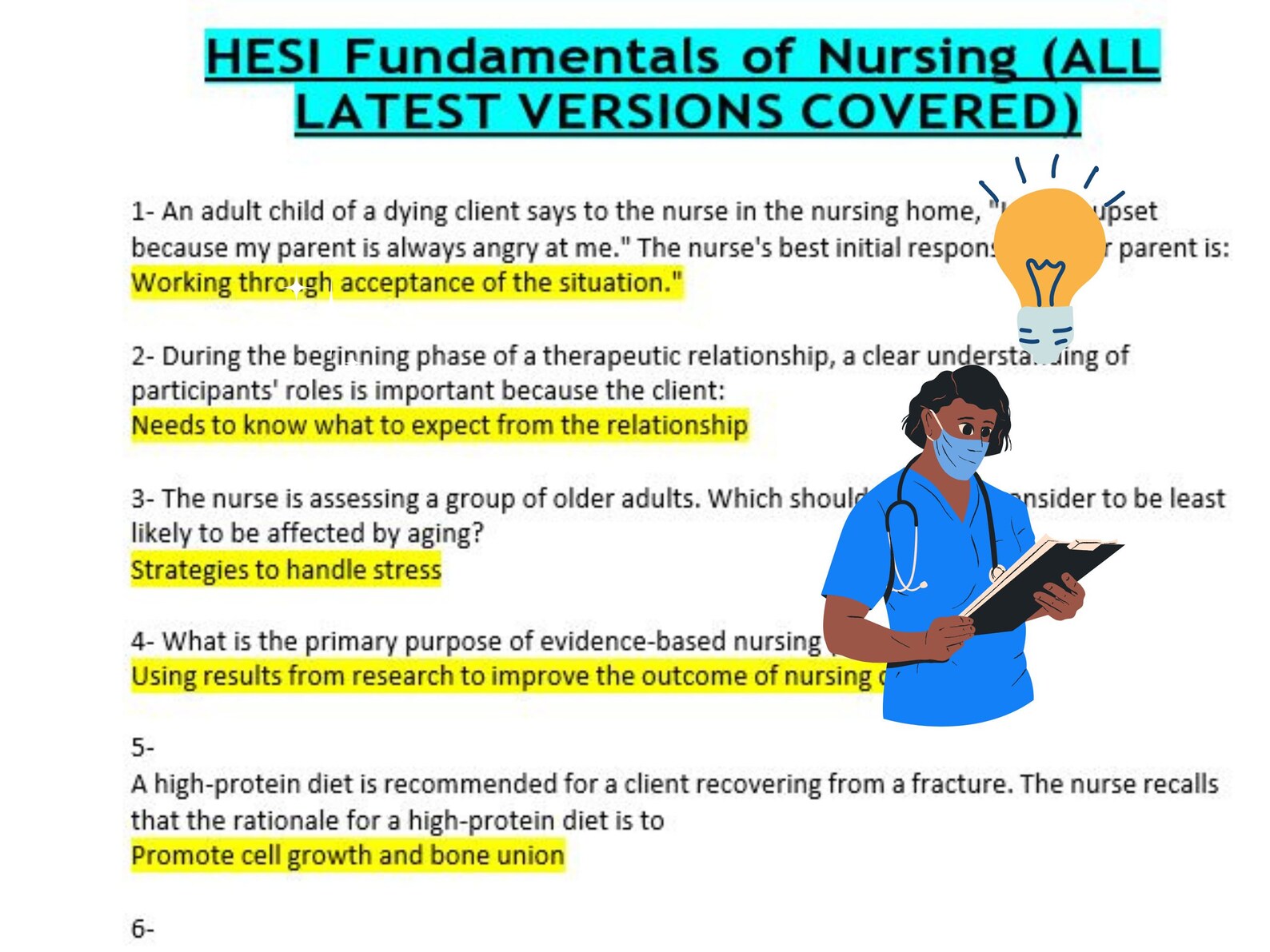 HESI Fundamentals of Nursing Exam All Versions Covered 2021 Etsy