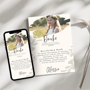 Carte de remerciement pour la communion – Modèles de cartes de remerciement personnalisables pour la première communion – Téléchargement instantané – Modèle Canva