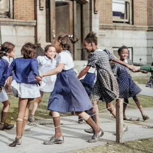 African American Girls Playing, Chicago, Illinois, Photography, Black Art, Large Photo Prints, Decor, Edwin Rosskam, Photographer, 1941