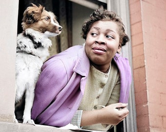 Gordon Parks: Harlem Woman With Dog, 1943 - Black Art Print (Digital Download)
