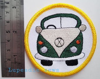 Embroidered Campervan Patch: Retro Hippie Iron-On Applique