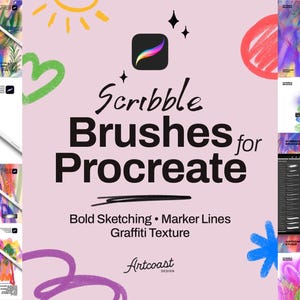 Scribble Procreate Brushes – Pen & Ink, Sketching, Lettering, Ink Brush Set