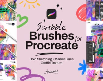 Pinceles Scribble para Procreate: Pluma y tinta, bocetos, rotulación, juego de pinceles de tinta