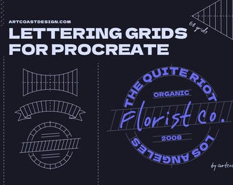 Procreate Brush Pack | 68 Lettering and Typography Grids