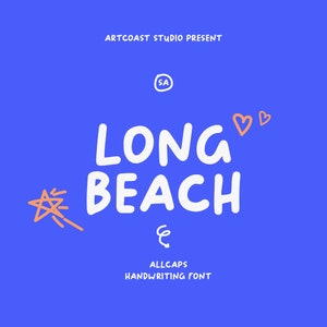 SA Long Beach - handgeschreven lettertype, handgeschreven lettertype, handlettertype, schattig lettertype, funky lettertype, retro-lettertype