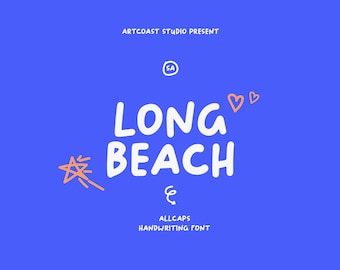 SA Long Beach Handwritten Font: Funky Retro Lettering (OTF, WOFF)
